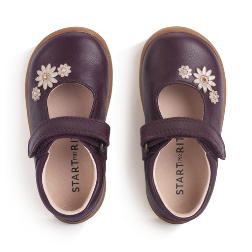 Start-Rite Fairy Tale, Burgundy leather girls rip-tape first walking shoes 0780_28